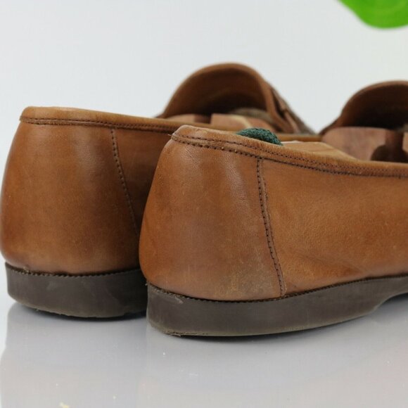 Oleg Cassini Mens Bernie Loafer Size 10 D Woven Brown Leather Moc Toe Kiltie - Picture 6 of 12